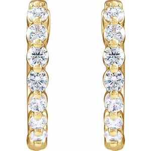 14K Yellow Gold 1/2 CTW Lab-Grown Diamond Hoop Earrings