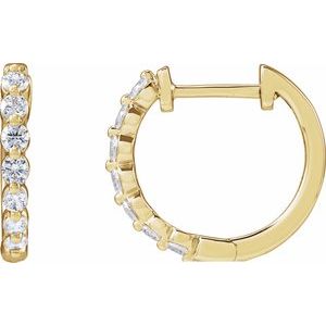 14K Yellow Gold 1/2 CTW Lab-Grown Diamond Hoop Earrings