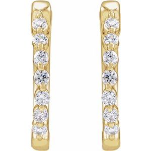 14K Yellow Gold 1/5 CTW Lab-Grown Diamond Hoop Earrings