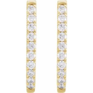 14K Yellow Gold 9/10 CTW Lab-Grown Diamond Hoop Earrings