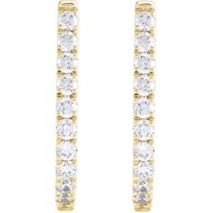 14K Yellow Gold 3/4 CTW Lab-Grown Diamond Hoop Earrings