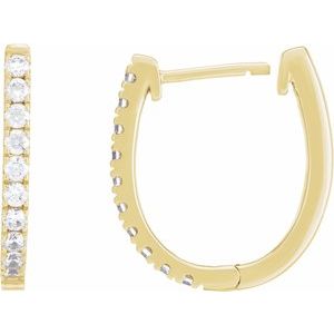 14K Yellow Gold 1/2 CTW Lab-Grown Diamond Hoop Earrings