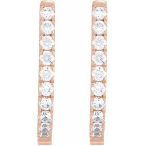 14K Rose Gold 1/2 CTW Lab-Grown Diamond Hoop Earrings