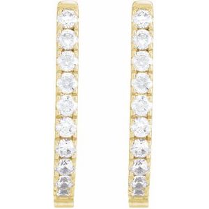 14K Yellow Gold 1/2 CTW Lab-Grown Diamond Hoop Earrings
