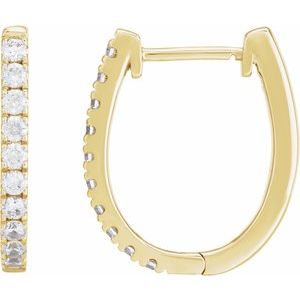 14K Yellow Gold 1/2 CTW Lab-Grown Diamond Hoop Earrings