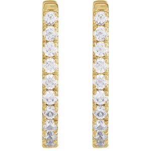 14K Yellow Gold 1/3 CTW Lab-Grown Diamond Hoop Earrings