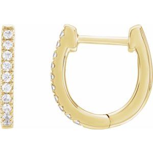 14K Yellow Gold 1/6 CTW Lab-Grown Diamond Hoop Earrings