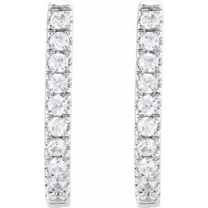 14K White Gold 1/6 CTW Lab-Grown Diamond Hoop Earrings