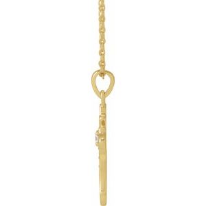 14K Yellow Gold .08 CTW Natural Diamond Vintage-Inspired Cross 16-18" Necklace