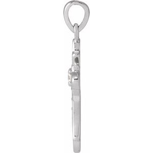 14K White Gold .08 CTW Natural Diamond Vintage-Inspired Cross Pendent