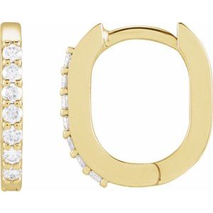 Platinum 1/6 CTW Natural Diamond 15 mm Hoop Earrings