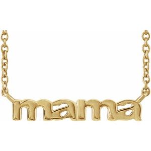 14K Yellow Gold Mama 18" Necklace