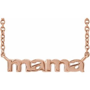 14K Rose Gold Mama 18" Necklace