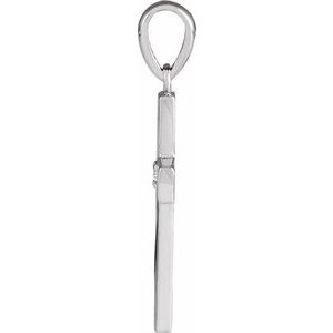 Sterling Silver .015 CT Natural Diamond Engravable Cross Pendant