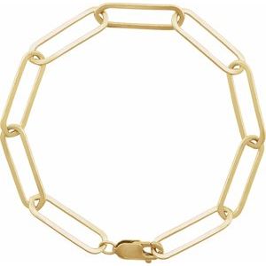 14K Yellow Gold-Filled 6.2 mm Paperclip-Style 7" Chain