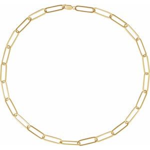 14K Yellow Gold-Filled 6.2 mm Paperclip-Style 18" Chain