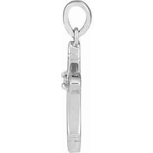 Platinum .015 CT Natural Diamond Cross Pendant