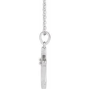 Platinum .015 CT Natural Diamond Cross 16-18" Necklace