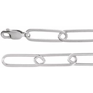 Sterling Silver 6.2 mm Paperclip-Style 20" Chain