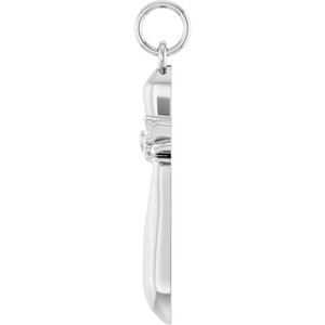 Platinum Angel Wings Heart Cross Pendant