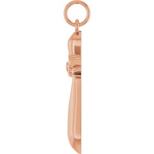 14K Rose Gold Angel Wings Heart Cross Pendant