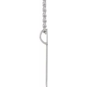 14K White Gold Dad 20" Necklace