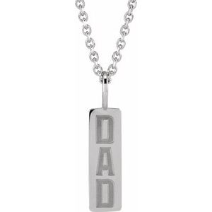 14K White Gold Dad 20" Necklace