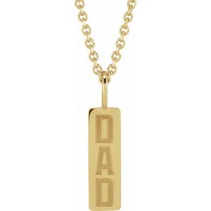 14K White Gold Dad Charm/Pendant