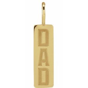 14K Yellow Gold Dad Charm/Pendant