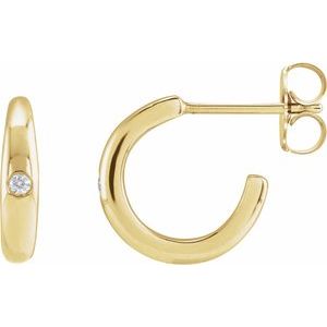 14K Yellow Gold .03 CTW Natural Diamond 12 mm Hoop Earrings