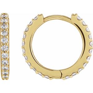 14K Yellow Gold 1/5 CTW Natural Diamond 13.64 mm Hoop Earring