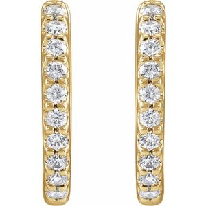 14K Yellow Gold 1/3 CTW Lab-Grown Diamond 12.6 mm Hoop Earrings