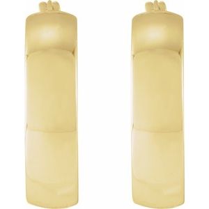 14K Yellow Gold 20 mm Tube Hoop Earrings
