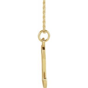 14K Yellow Gold Petite Initial L 16" Necklace