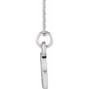 14K White Gold Petite Initial L 16" Necklace