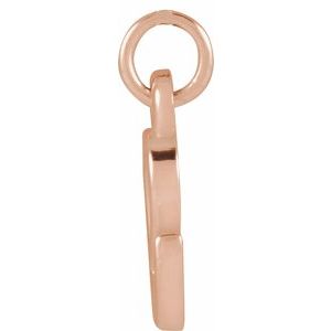 14K Rose Gold Petite Initial E Pendant