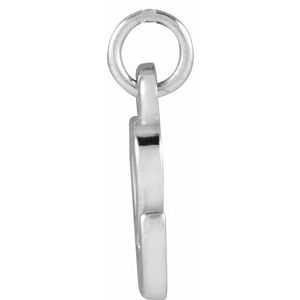 14K White Gold Petite Initial E Pendant