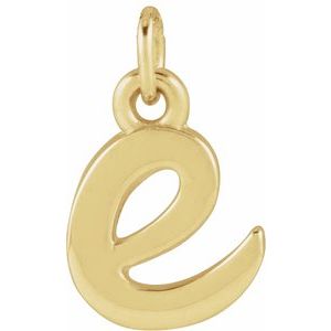 14K Yellow Gold Petite Initial E Pendant