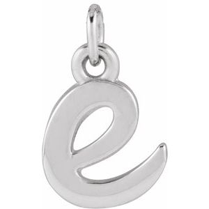 Platinum Petite Initial E Pendant