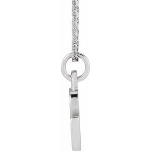 14K White Gold Petite Initial C 16" Necklace