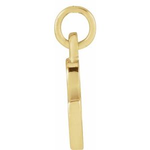 14K Yellow Gold Petite Initial C Pendant