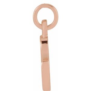 14K Rose Gold Petite Initial C Pendant