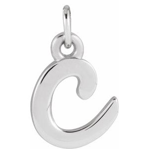 Platinum Petite Initial C Pendant