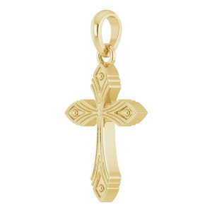 14K Yellow Gold Vintage-Inspired Cross Pendant