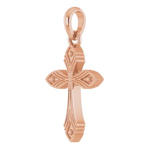 14K Rose Gold Vintage-Inspired Cross Pendant