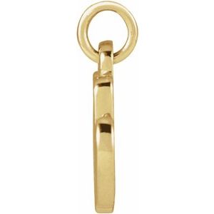 14K Yellow Gold Petite Initial M Pendant