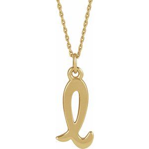 14K Yellow Gold Petite Initial L 16" Necklace