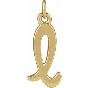 14K Yellow Gold Petite Initial L Pendant