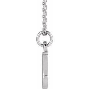 14K White Gold Petite Initial A 16" Necklace