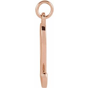 14K Rose Gold Petite Initial L Pendant